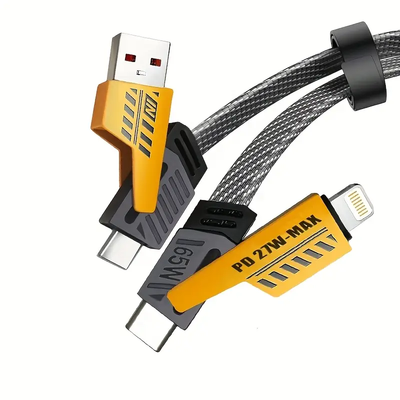 4 In 1 Multi Usb Pd Charging Cable 27W / 65W (Type-C To C, C To Lightning, Usb T)